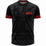 DAF Sports Round Neck Jersey Black Red
