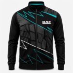 DAF Sports Jacket Black Vivid Cyan
