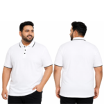 DAF Plus Size Polo T-shirt White With Black