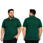 DAF Plus Size Polo T-shirt Green With White