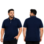DAF Plus Size Polo T-shirt Nevy With White