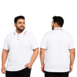 DAF Plus Size Polo T-shirt White With Maroon