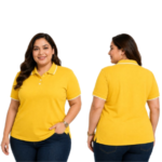 DAF Plus Size Polo T-shirt Yellow With White